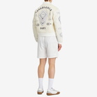Casablanca Men's Chenille Embroidered Varsity Jacket in Off White