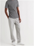 Oliver Spencer Loungewear - Miverton Ribbed Mélange Recycled Cotton-Blend T-Shirt - Gray
