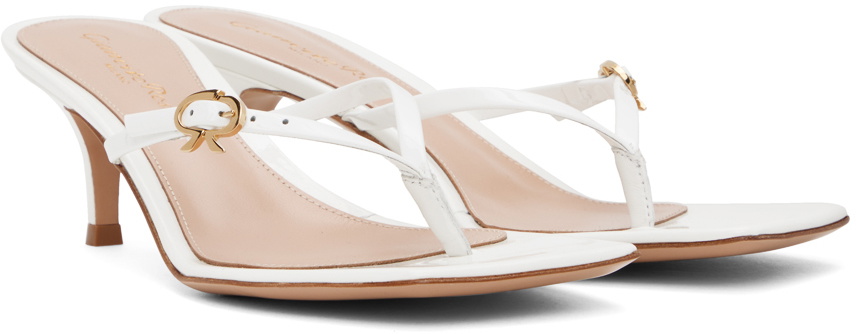 シューズ・サンダルその他 GIANVITO ROSSI Woman Heeled sandals White White Bijoux Heeled Sandals by Gianvito Rossi on Sale