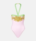 Versace Printed halterneck swimsuit