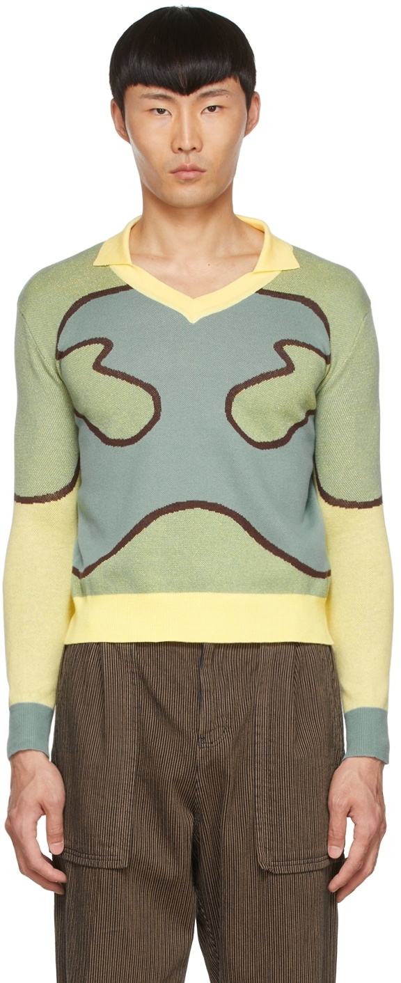 Lukhanyo Mdingi Green Cotton Sweater