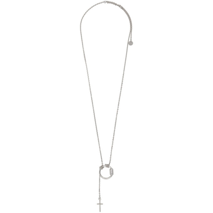 Photo: Givenchy Silver Long Cross Ring Necklace