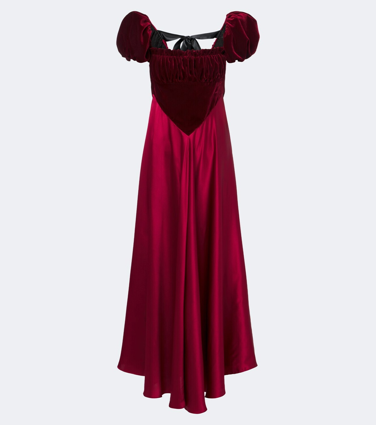 Rodarte Silk satin and velvet midi dress