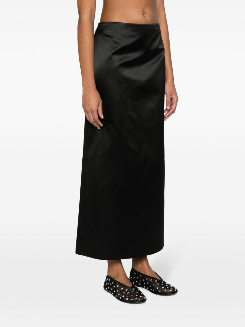 Gucci Black Silk-Duchesse Maxi Skirt Gucci