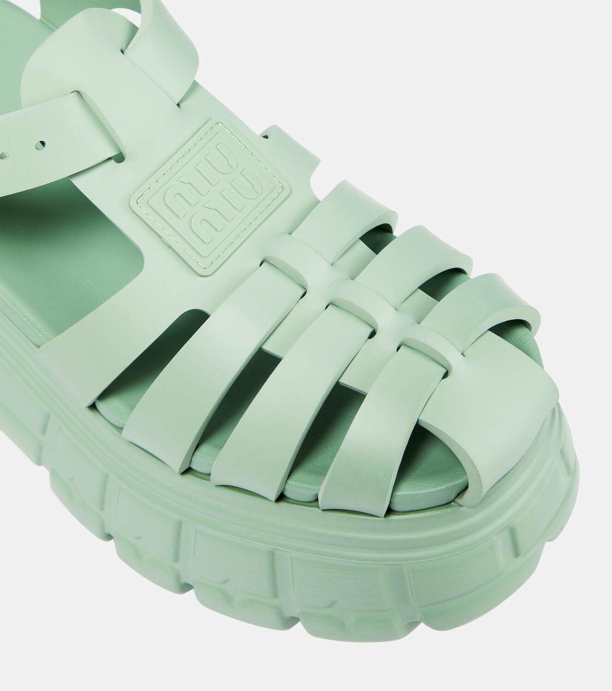 Fisherman Sandals Miu Miu Olive Green Platform Sandals Miu Miu