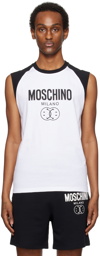 Moschino White Double Smiley Tank Top