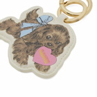 GANNI Women's Dog Keyring in Tobacco Brown 