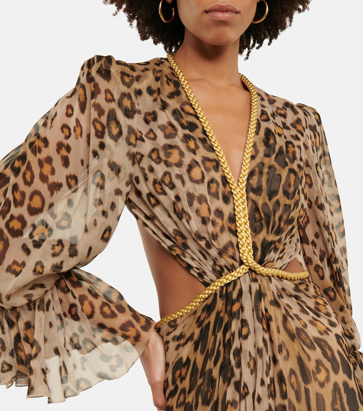 Etro - Leopard-print cutout silk gown