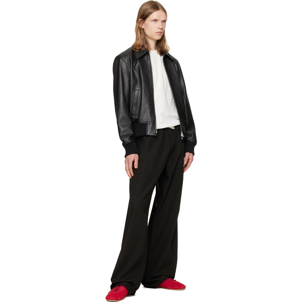 Palm Angels Black Tree Logo Loose Trousers