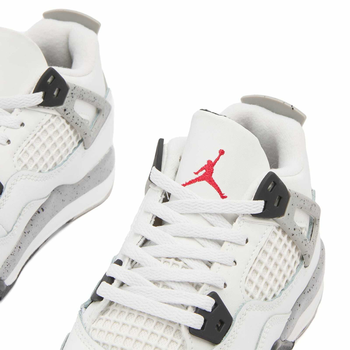 Air Jordan 4 Retro OG (PS) in White/Red/Grey