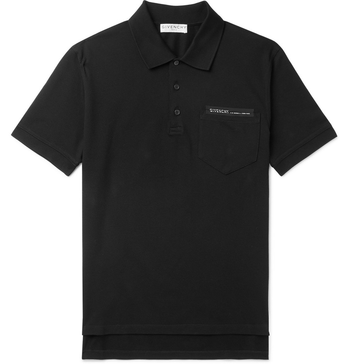 Photo: Givenchy - Logo-Detailed Cotton-Piqué Polo Shirt - Black