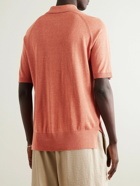 Piacenza Cashmere - Silk and Linen-Blend Polo Shirt - Orange