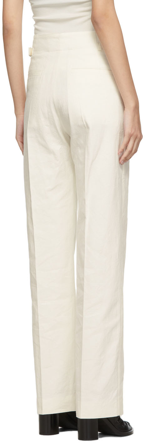 White High Waisted Trousers