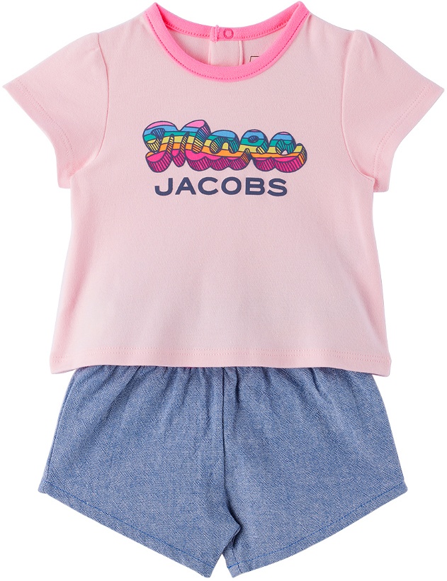 Photo: Marc Jacobs Baby Pink & Blue T-Shirt & Shorts Set