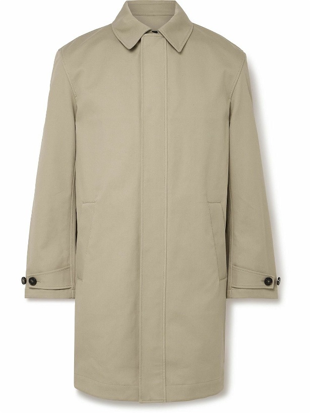 Photo: Yves Salomon - Leather-Trimmed Double-Faced Cotton-Twill Coat - Neutrals