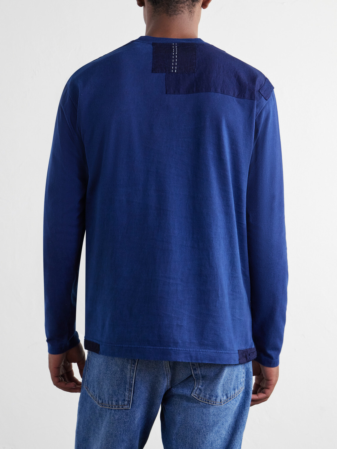 Blue Blue Japan - Nenrin Patchwork Cotton-Jersey T-Shirt - Blue