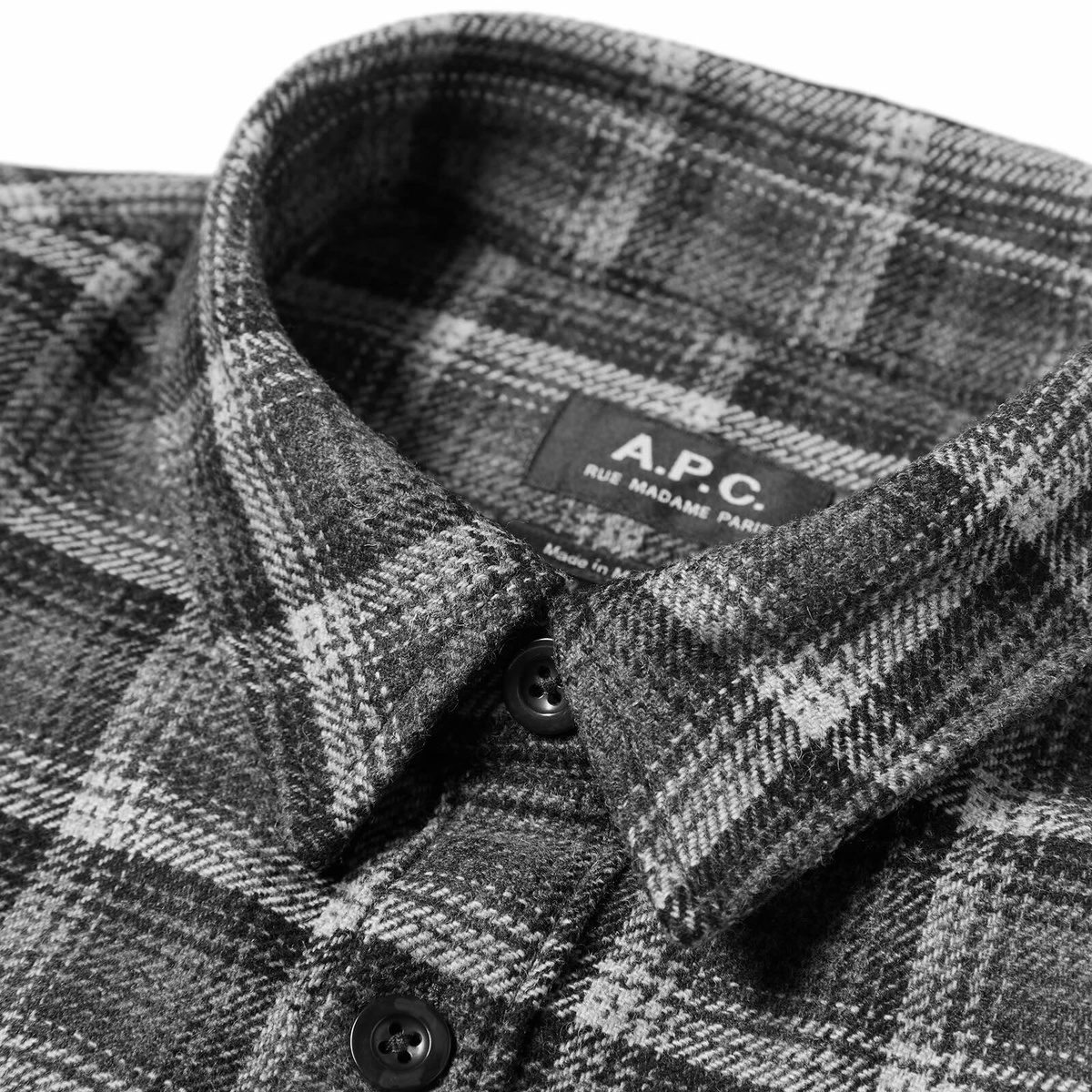 A.P.C. Trek Check Overshirt in Anthracite