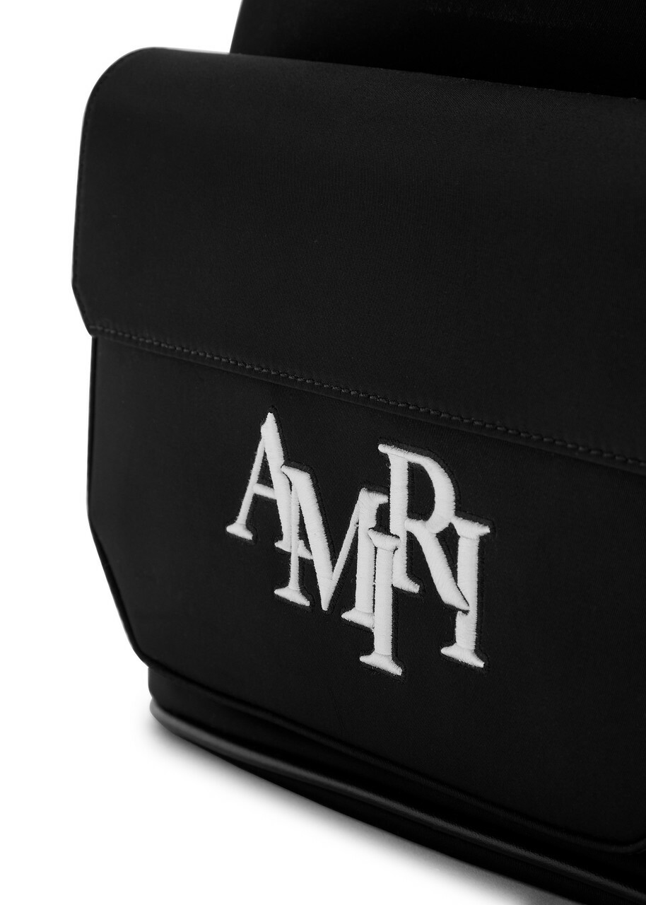 Amiri Staggered Logo Nylon Backpack - Black - One Size