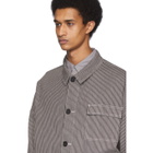 Robert Geller Grey and Off-White Striped Three-Pocket Jacket