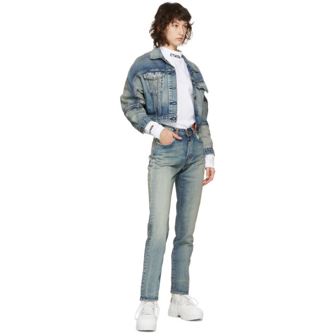 Heron Preston Blue Levis Edition Denim Trucker Jacket Heron Preston