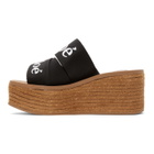 Chloe Black Woody Wedge Heeled Sandals