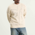 Arte Men's All Over Circle Logo Knit Jumper in Cream