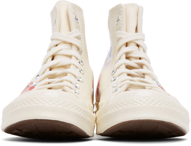COMME des GARÇONS PLAY Off-White Converse Edition Multiple Hearts Chuck 70 High Sneakers