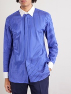 TOM FORD - Pinstriped Silk Shirt - Blue