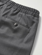 Caruso - Slim-Fit Pleated Wool Drawstring Trousers - Gray