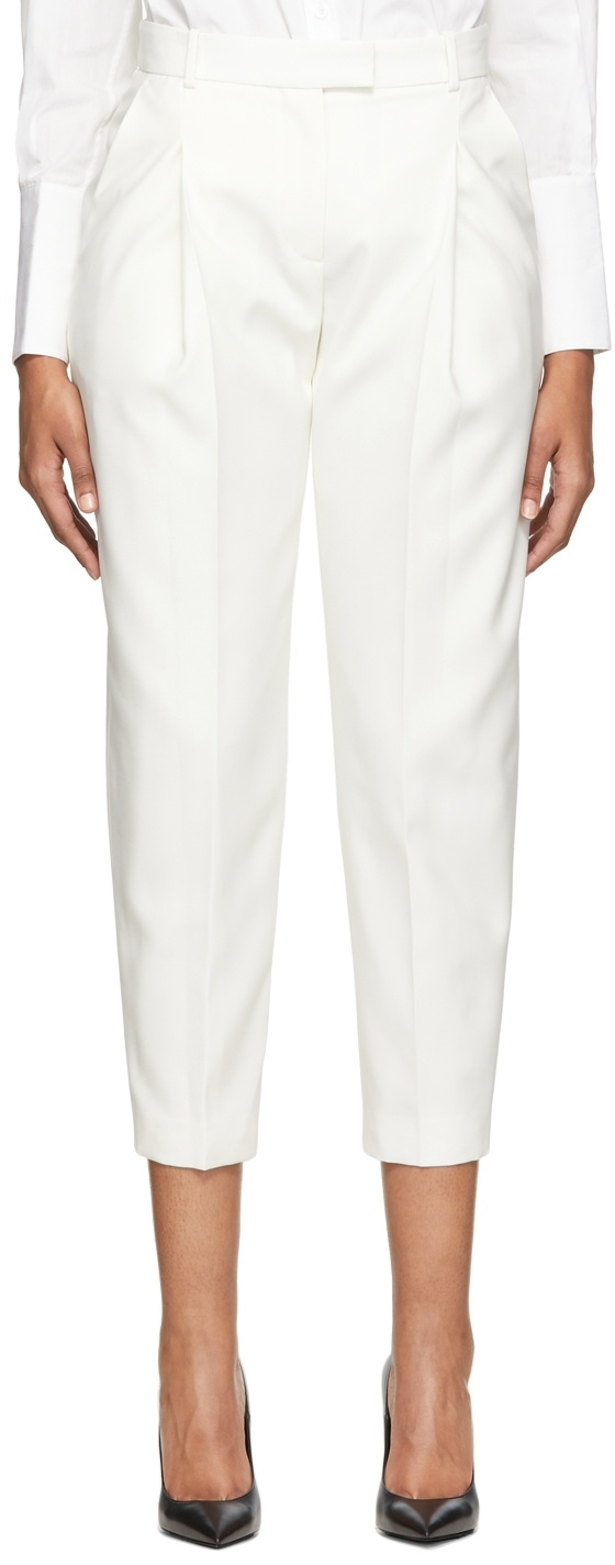 Alexander McQueen Off-White Wool Peg Trousers Alexander McQueen