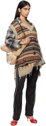doublet Beige Oversized Fair-Isle Knit Vest