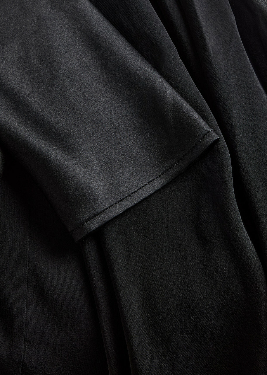 Tove Cordelia Asymmetric Silk Maxi Dress Black