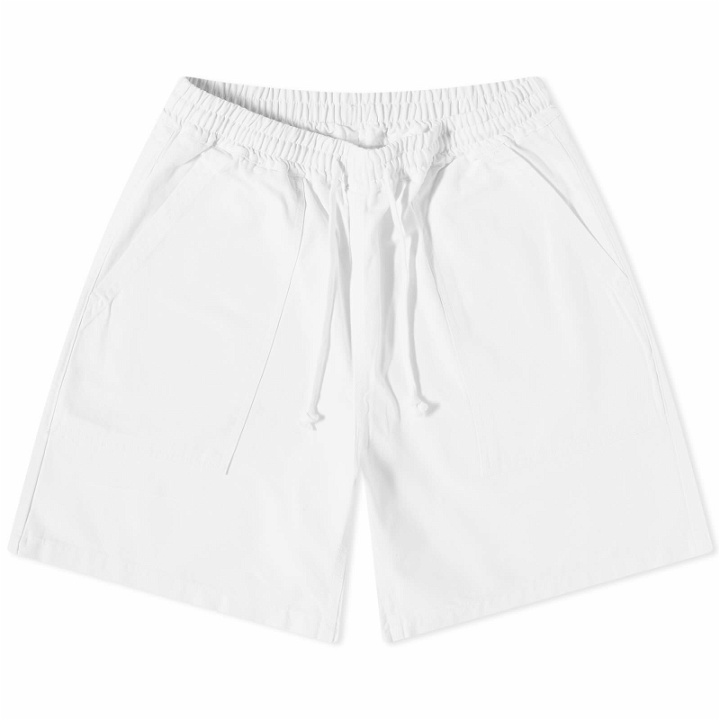 Photo: Service Works Men's Classic Canvas Chef Short in Off-White