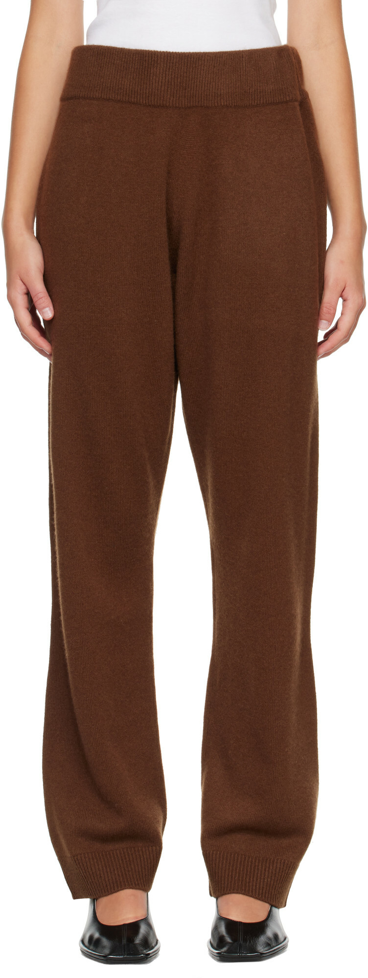 Entire Studios Brown Knit Cashmere Lounge Pants