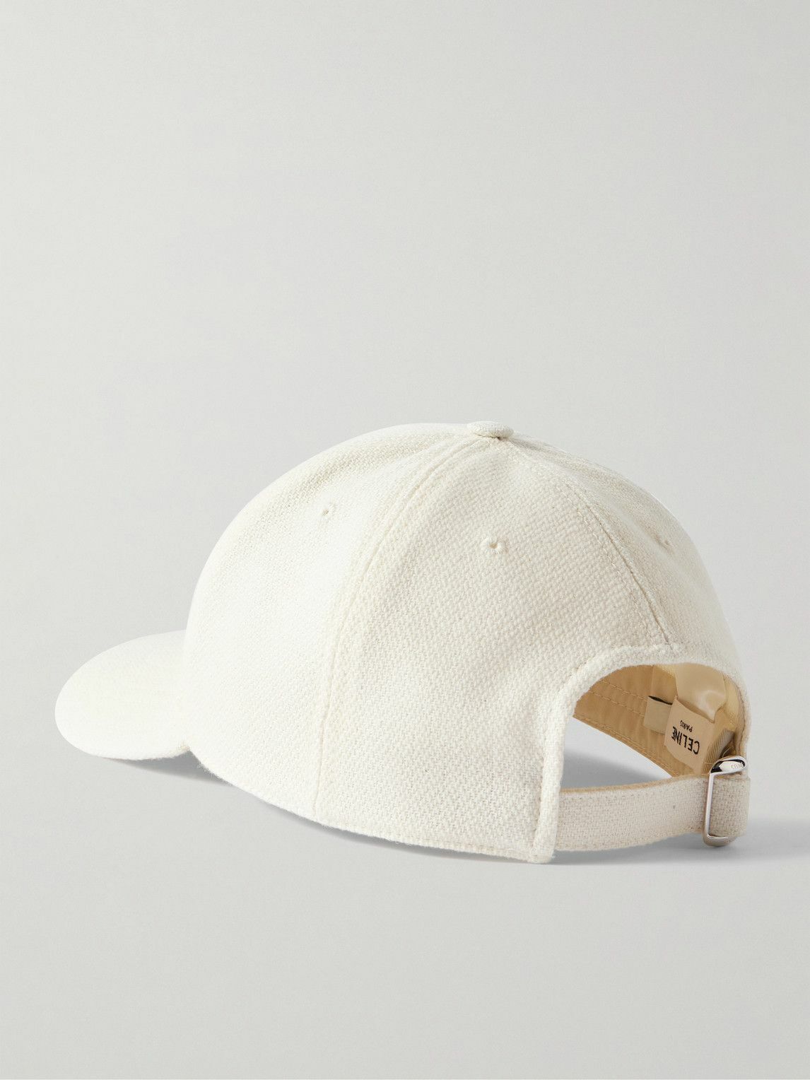 CELINE - Triomphe Logo-Embroidered Wool-Blend Baseball Cap - Neutrals