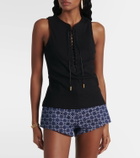Givenchy 4G lace-up cotton-blend jersey tank top