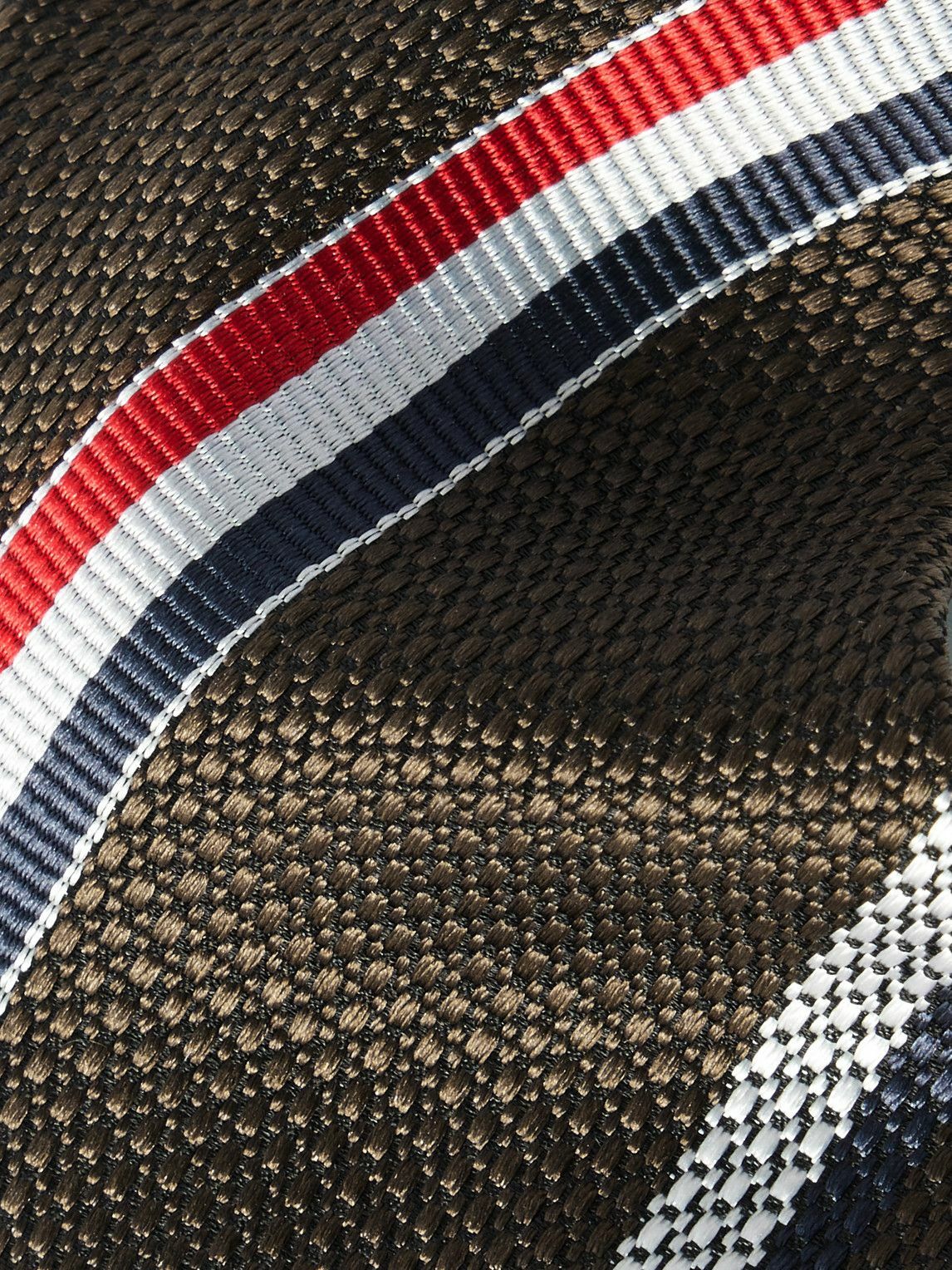 Thom Browne - Striped Silk-Piqué Jacquard Tie