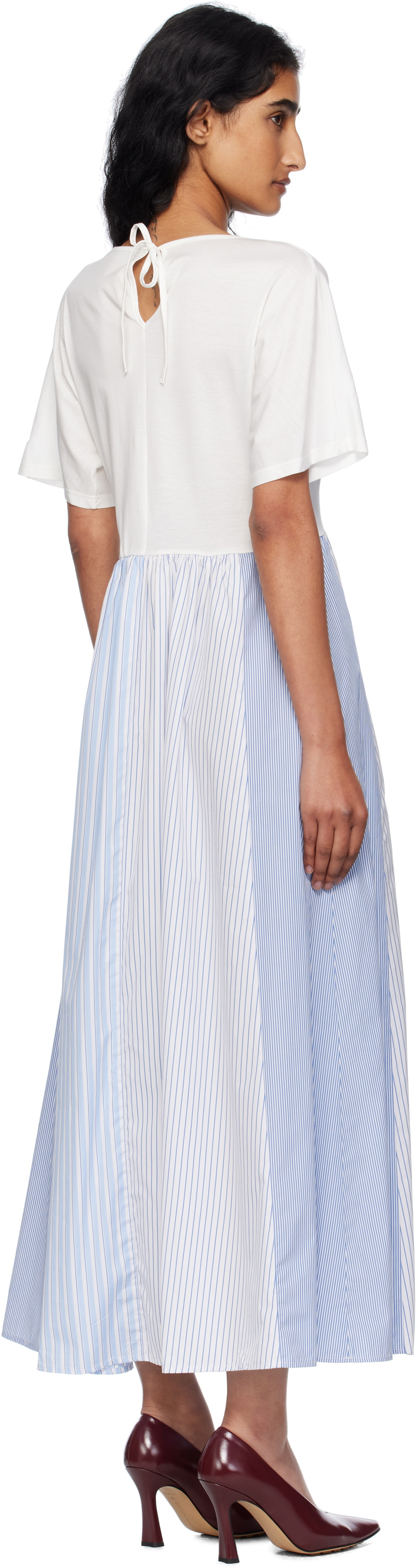 Weekend Max Mara White & Blue Bronzo Midi Dress