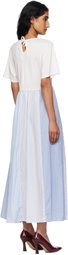 Weekend Max Mara White & Blue Bronzo Midi Dress