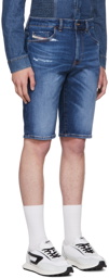 Diesel Blue Cotton Slim Shorts