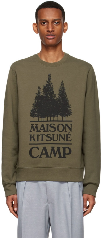 Photo: Maison Kitsuné Khaki Cotton Sweatshirt