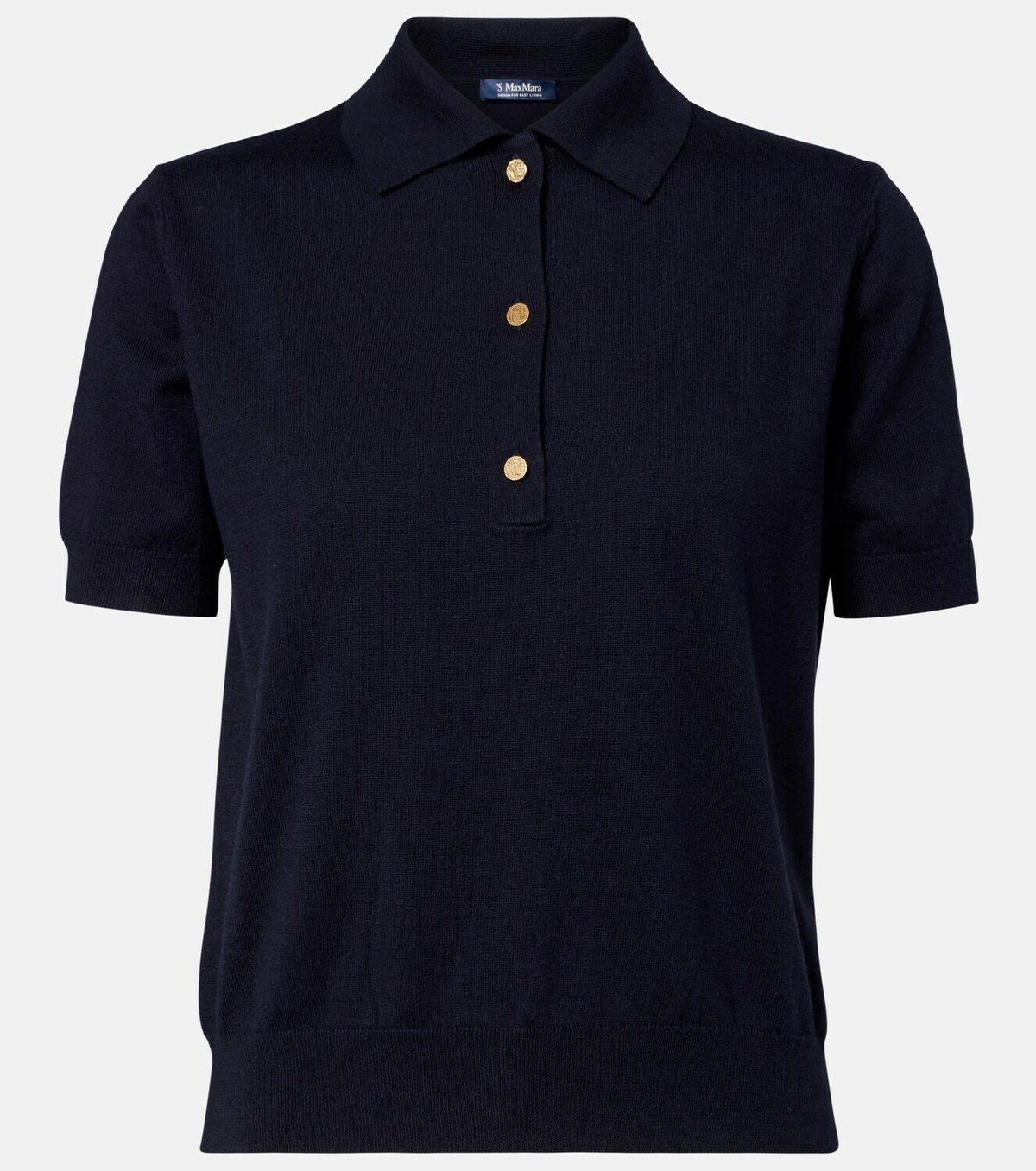 'S Max Mara Cotton, silk, and cashmere polo sweater