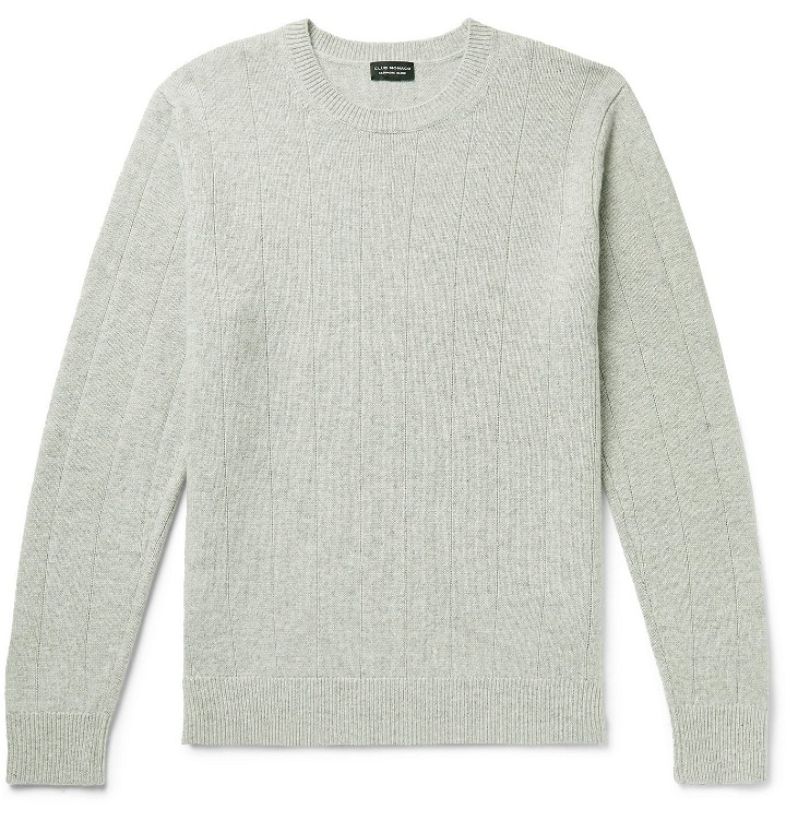Photo: CLUB MONACO - Ribbed Mélange Wool and Cashmere-Blend Sweater - Gray