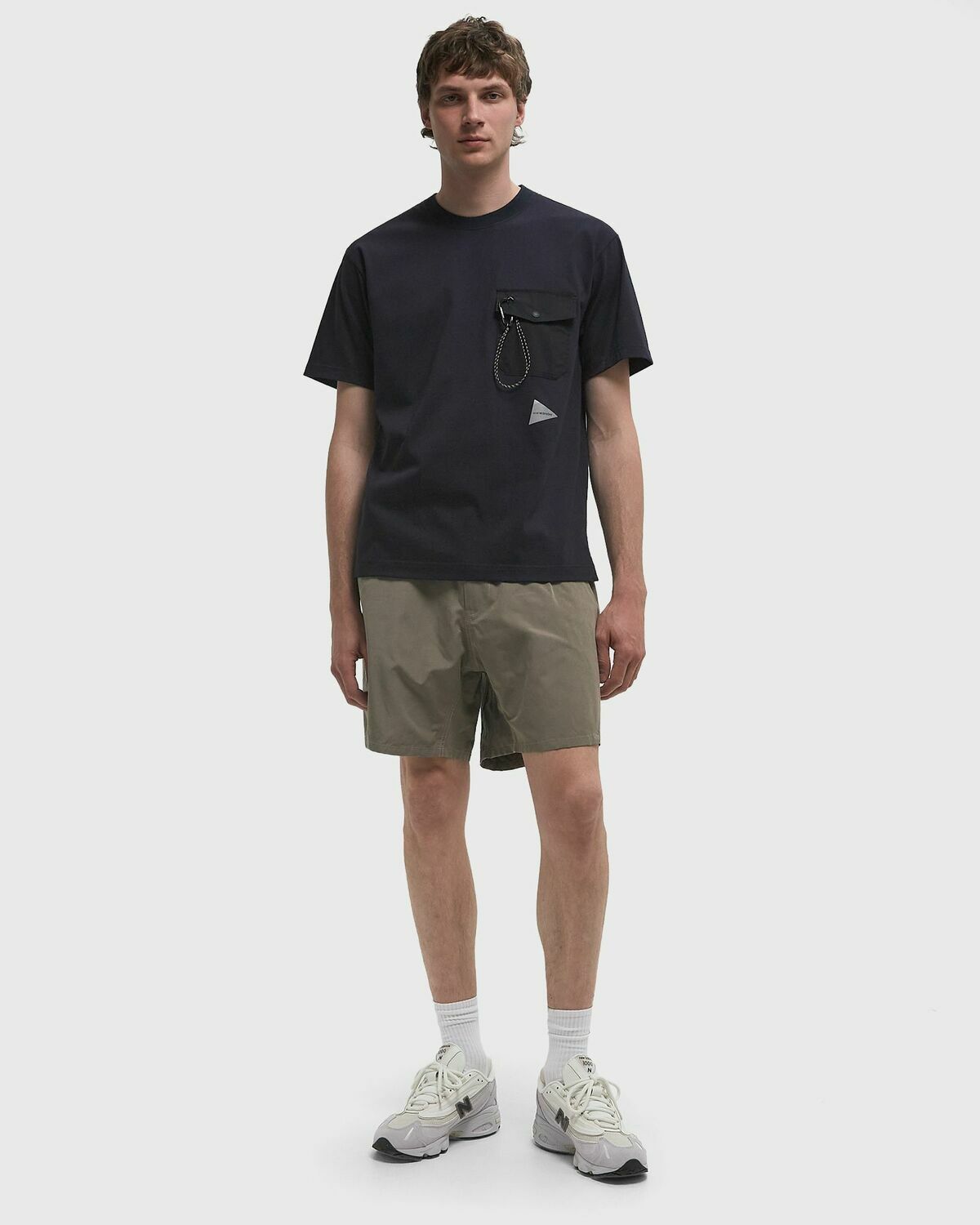 And Wander POCKET TEE Blue Mens Shortsleefe