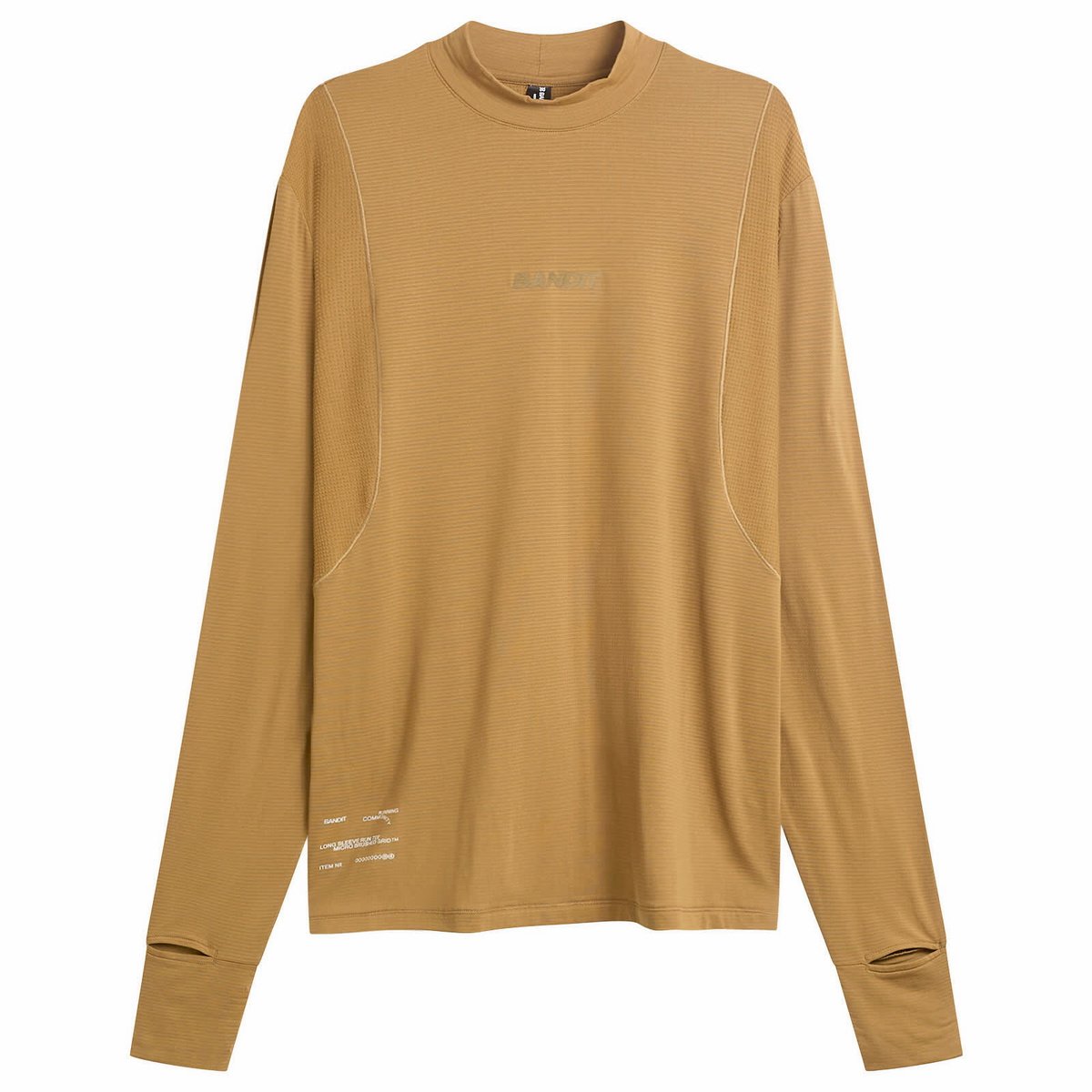 Bandit Men's Men's Aura Grid Mockneck Long Sleeve in Antique Brass