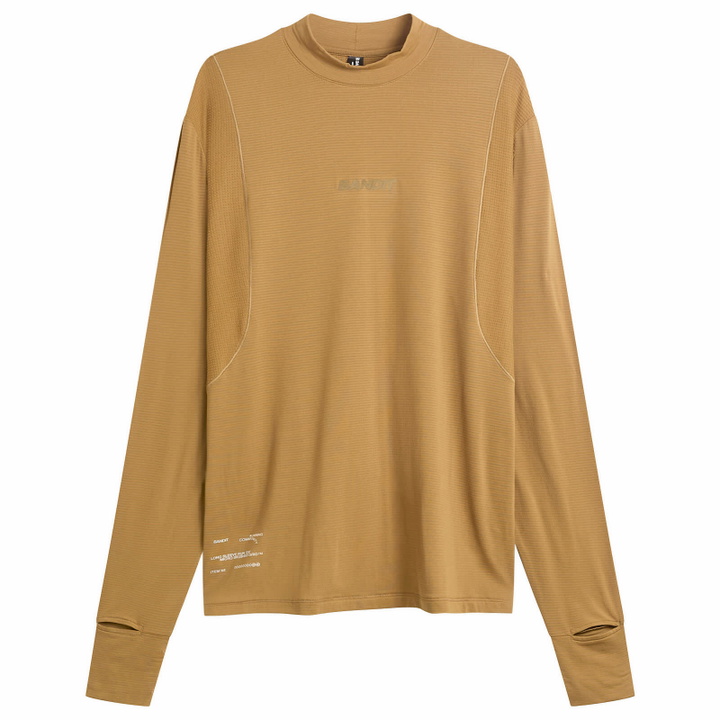Photo: Bandit Men's Men's Aura Grid Mockneck Long Sleeve in Antique Brass