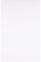 Alexander McQueen White Logo Skull Beach Towel