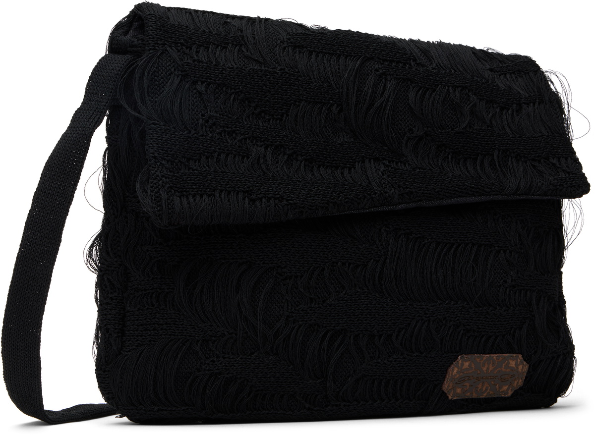 Professor.E Black Destroyed Knit Bag