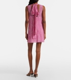Staud Albee beaded tie-neck organza minidress