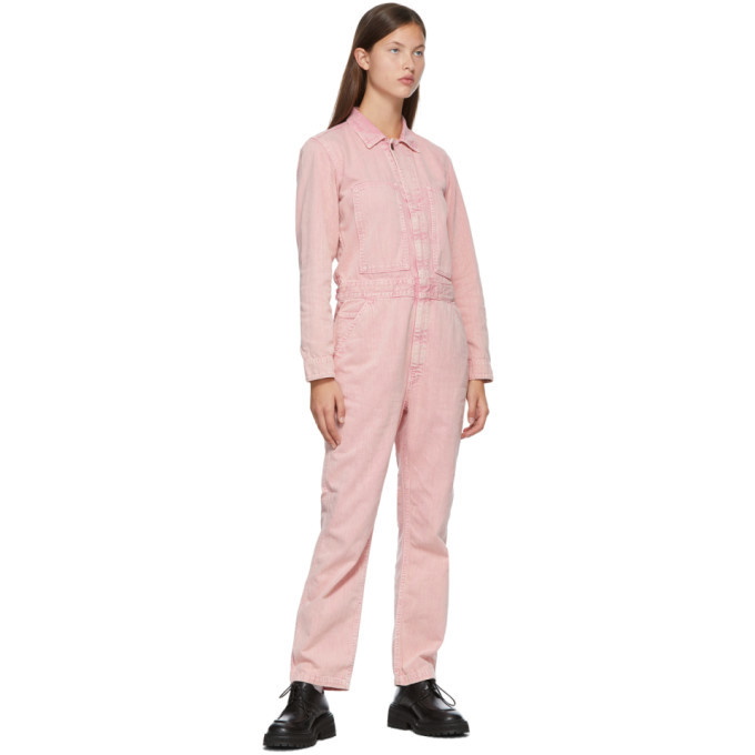 Coated denim jumpsuit in pink - Rick Owens | Mytheresa
